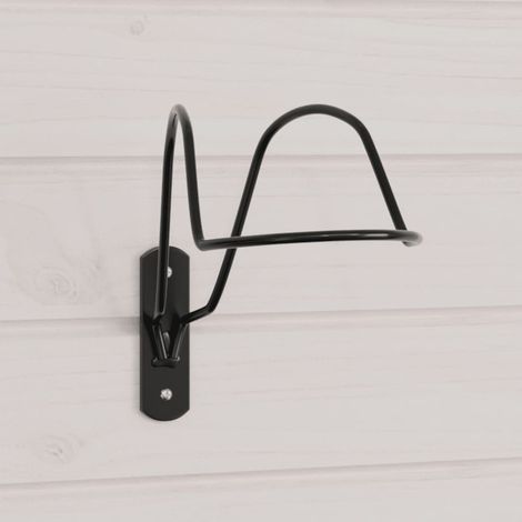 vidaXL Soporte de casco de equitación montaje en pared acero negro (1/5)