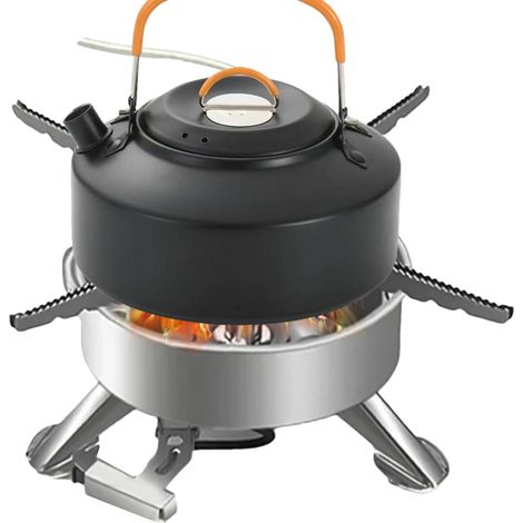 Réchaud de camping Portable, résistant au vent, pliable et résistant à la chaleur - Petite cuisinière pour la randonnée, la cuisine, la terrasse, le jardin, la tente, les randonnées en sac à dos, les (1/5)