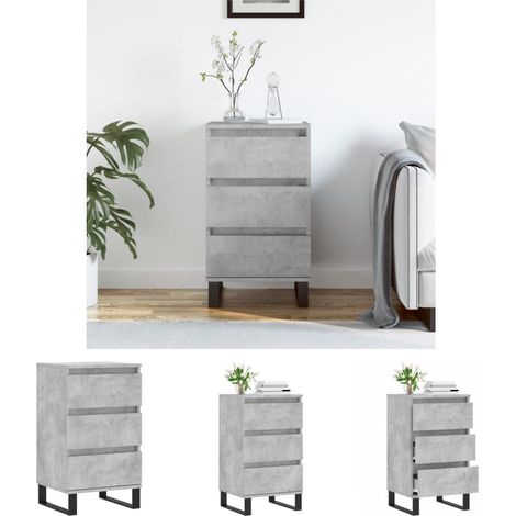 The Living Store - Sideboard Betongrau 40x35x70 cm Holzwerkstoff (1/5)