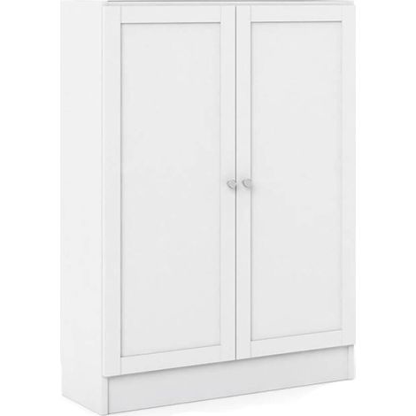 Dmora - Zapatero Ambre, Zapatero, Armario de entrada multiusos, Zapatero, 79x28 h107 cm, Blanco