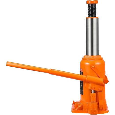 Gato hidráulico, capacidad de carga de 20 toneladas, rango de elevación ajustable, color naranja. (1/2)