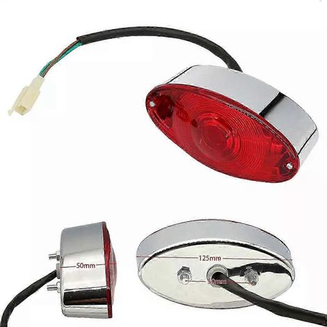 Feu arrière de plaque d'immatriculation avec ampoule 12 V pour moto, quad et VTT, compatible avec les modèles universels Dirt Bike, Pit Bike, UTV, Buggy, Monkey Z50 ( ) (1/5)