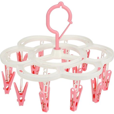Cintre pliable pour chaussettes et vêtements, 16 pinces, étendoir multifonctionnel pour sous-vêtements, 1 pièce (1/5)