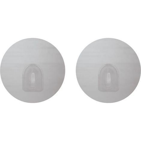 Lot de 2 crochets rond muraux repositionnables effet inox MSV