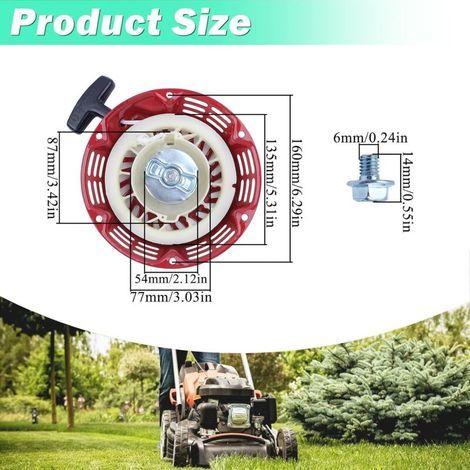 Ensemble de Démarreur à Rappel pour HONDA GX200 GX160 GX140 GX120 168F et Moteur 5.5HP 6.5HP, Lanceur avec Des Vis et Bougie Démarrage à Tirette Pièces de Rechange (1/3)
