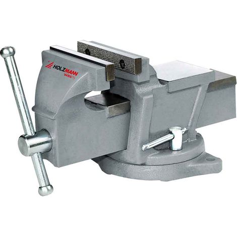 HOLZMANN Étau d’établi avec base tournante - 75 mm - Ouverture 63,5 mm - Fonte - Enclume intégrée - Rotation ±60°