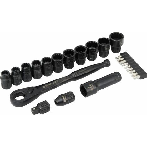 Sata SATA X6 Steckschlüsselsatz schwarz 24 Teile