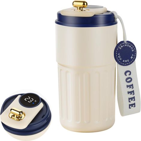 Mug de voyage isotherme à affichage numérique - Conception en acier inoxydable étanche (1/5)