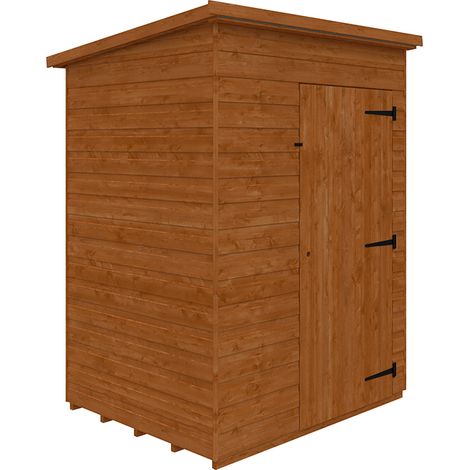 5 x 4 Feet Super Pent 12mm Shed - Solid Wood/Softwood/Pine - L145 x W115 x H204.1 cm - Burnt Orange