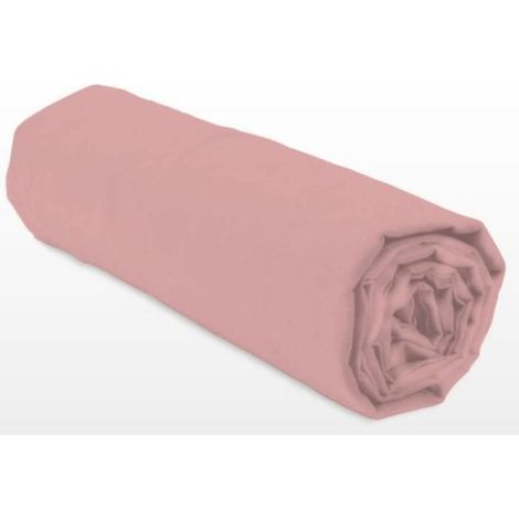 Drap Housse - 140x190+35 Cm - Rose Poudré - 100 % Coton - 1 Pièce (1/4)