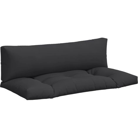 Maison Exclusive - Palettenkissen 2-tlg. Schwarz Stoff