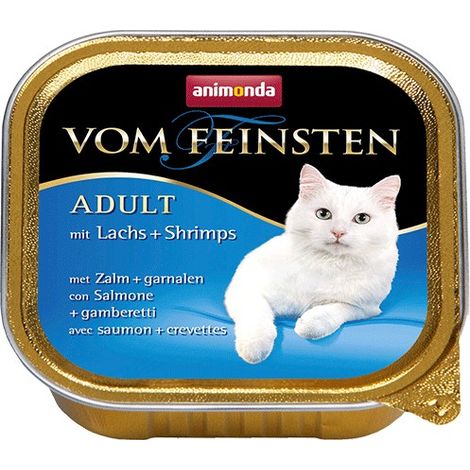 Animonda Cat  Vom Feinsten Adulto  Alimento húmedo para gatos adultos - Bandeja de 100 g - Salmón y gambas 100 g (1/2)