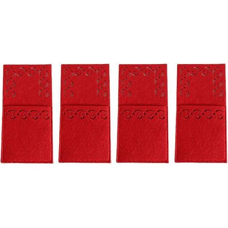 Ensemble de 4 couverts de Noël (couteau, fourchette, étui) en tissu non tissé