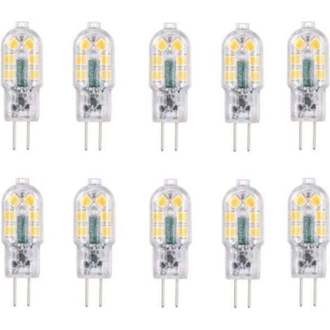 G4 2W LED-Lampe, entspricht 20W Halogenlampe, Kaltweiß 6000K, 200 lm, 12 SMD-LEDs, 12V AC/DC – 10er-Pack