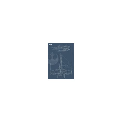 Poster d'Art - Star Wars - Carte Du Vaisseau Blueprint Wing - 30x40 cm (1/5)