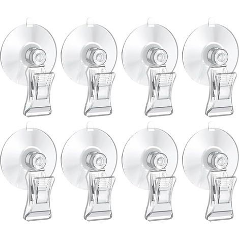 8 Pièces Ventouses pour Aquarium, Ventouse Pince Transparent pour Aquarium Verre Fenêtres (1/5)