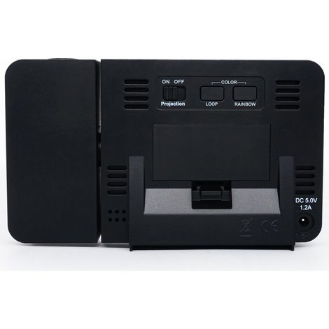 Sveglia digitale con proiezione, indicatore di temperatura interna ed esterna, previsioni del tempo, visualizzazione di giorno e data in formato 12/24 ore, funzione snooze, porta di ricarica USB e 8 c (1/5)
