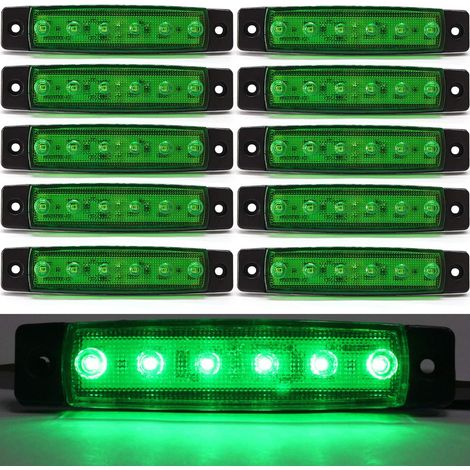 10PCS Feu de Gabarit Vert, LED Feux de Gabarit Indicateurs De Position 12V pour Camion Remorque Camion Bus Bateau (1/5)