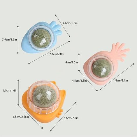 Catnip Balls Cat Teeth Cleaning Chew Toys Cat Grass Ball Cat Wall Interactive Toy Cat (1/4)