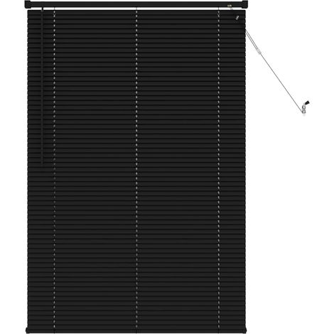 vidaXL Venetian Blind Black 150 x 70 cm 25 mm PVC