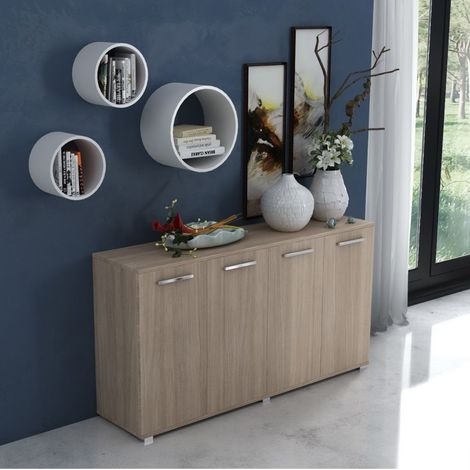 Mobile multiuso 180x45x80 ingresso e ufficio Viareggio colore olmo (1/2)