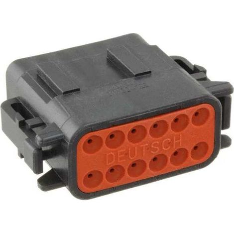 Connettore Serie DTM Maschio 12 Vie Nero