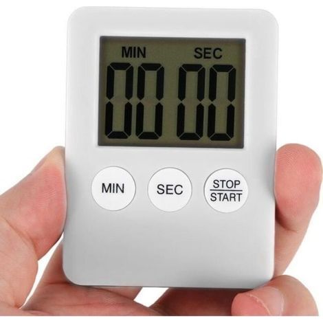Timer da cucina digitale con cronometro, sveglia, supporto magnetico e campanello di allenamento personalizzato. (1/4)