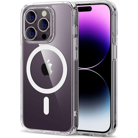 Hülle für Apple iPhone 14 Pro Max, transparent, magnetisch, Rückseite MAGSAFE