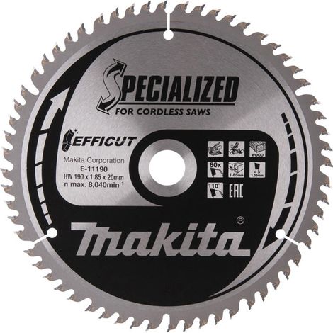 Makita EFFICUT Lame de scie bois 190 x 20 x 60Z - E-11190