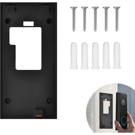 Support de sonnette de porte sans perceuse, Support adhésif puissant, Facile à installer, Compatible avec sonnettes vidéo sur batterie, Réglage d'angle (1/5)