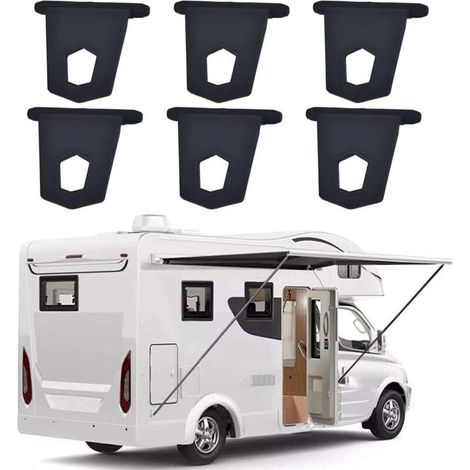 Lot de 12 Crochets d'auvent pour Camping-Car, Noir, Crochets d'auvent Portables pour Camping-Car, Camping-Car, Camping-Car