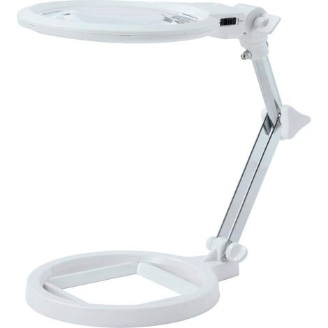 Lampe de Bureau Loupe 2X avec Lumière LED, Optique Mains Libres Illuminée en Verre pour Réparation de Bijoux, Artisanat, Lecture et Travaux de Fermeture 990748 (1/5)