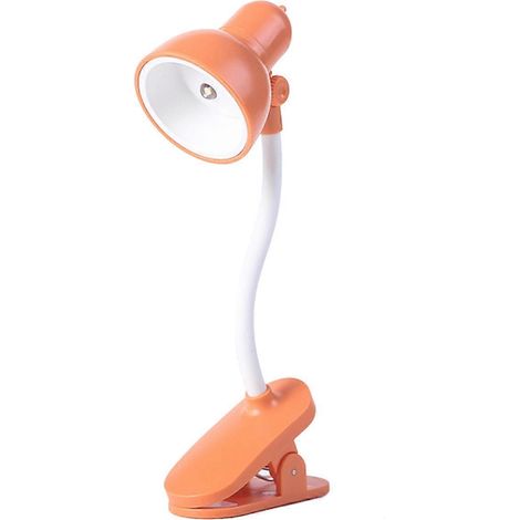 Stück LED-Lichtleiste mit Klemme, niedliche Mini-LED-Schreibtischlampe, Cartoon-Studenten-Nachttischlampe, Schrankleuchte (Schwarz + Orange)