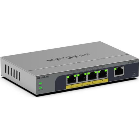 NETGEAR GS105EP Unmanaged Gigabit Ethernet (10/100/1000) Power over Ethernet (PoE) Grau (1/5)