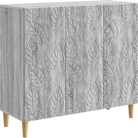 Sideboard Grau Sonoma 89 x 34,5 x 80 cm Holzwerkstoff vidaXL