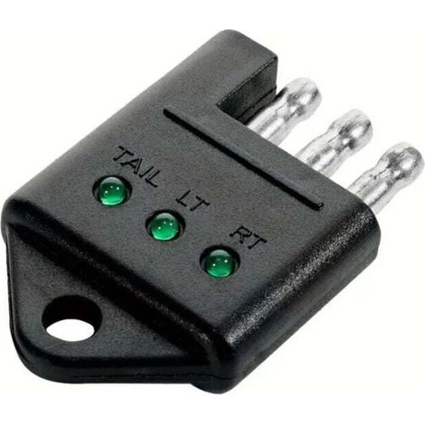 Testeur de prise de remorque à 4 broches - 4 voies - Plat - Testeur de lumière - Pour câblage de véhicule remorqué - Avec voyants LED - Testeur de circuit - Accessoires de voiture,de DEBUNS (1/5)