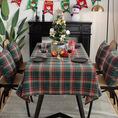 Weihnachts-Tischdecke kariert 140x180 cm für Esstisch & Küche