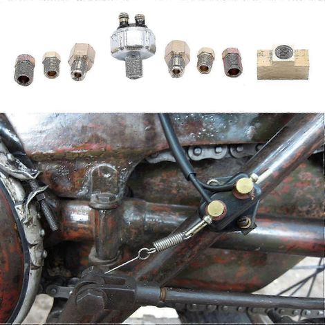 Kit de contacteur de feux stop hydrauliques universel en ligne, compatible avec les pièces métalliques pour modification automobile+ (adq SZRH AK) (1/4)