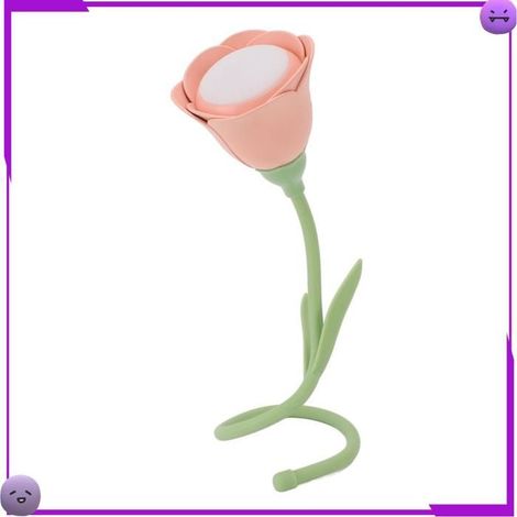 Veilleuse à Fleurs Roses, Lampe de Table à intensité , Décor de Chambre à Coucher (1/4)