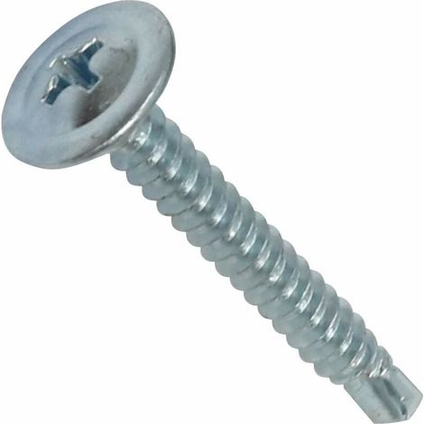 C44742 - Lot de 100 - Vis à tôle Autoperceuse - à Tête Large Bombée - Ø4.2x32mm - en Acier Zingué - à Empreinte Cruciforme - Bricolage - Rénovation-LIAIKI (1/5)