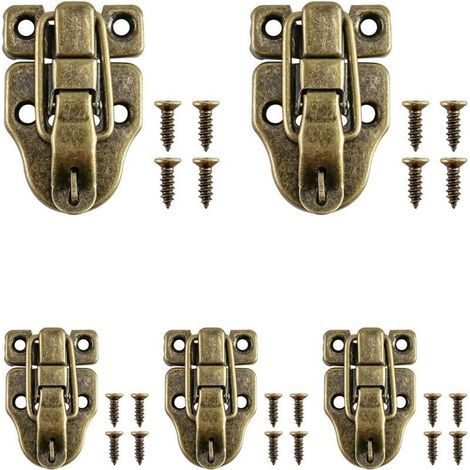 5 Pièces Fermoir Loquet à Bascule Rétro, Antique Loquet Verrous Vintage Bronze pour Boîte à Bijoux Coffrets Cadeaux Boîtes Bois (1/4)