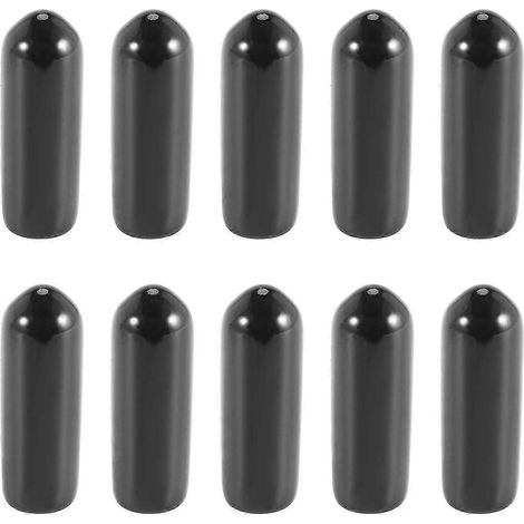 100 Stück Gummi-Endkappen 4 mm ID PVC-Rundrohr-Schraubenkappen-Abdeckung Gewindeschutz-Black (1/5)