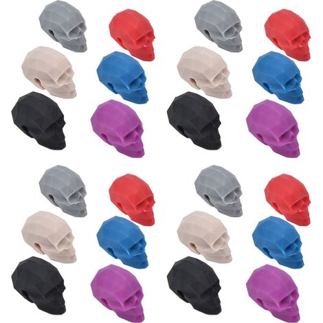 Lot de 4 marqueurs de verre à vin en silicone, forme unique, pour l'identification des verres. (1/5)