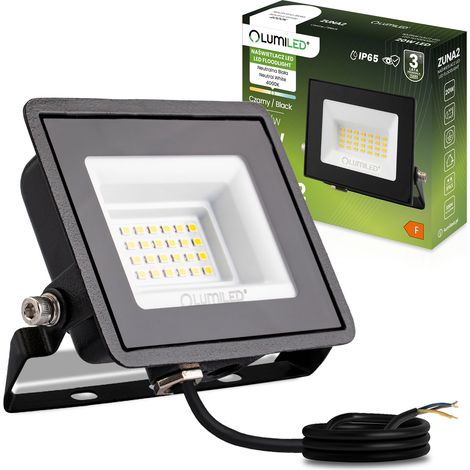 ZUNA2 LED-Flutlicht 20W 1800lm 4000K IP65 Schwarz LUMILED