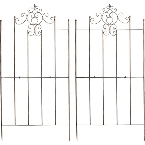 Set 2 supporti a traliccio per piante rampicanti, metallo bronzo 100003844
