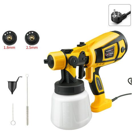 Pistolet a Peinture,Pulvérisateurs de Peinture Electrique, Réservoir de 1400 ML,Pistolet Peinture pour Plafonds, Murs & Clôtures (1/4)
