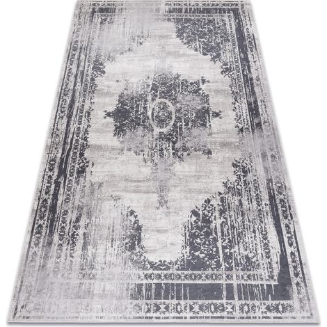 ANDRE 1187 washing carpet Ornament, vintage anti-slip - black / white black 160x220 cm