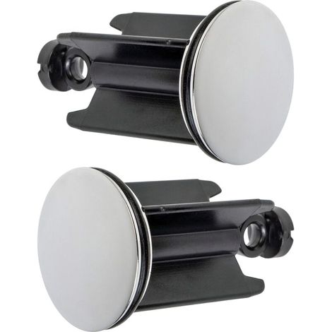 Universal washbasin plug Ø 40 mm, set of 2, chrome-plated drain plug, made of brass, with rubber seal, height-adjustable plug, rust-proof bathtub drain (1/5)