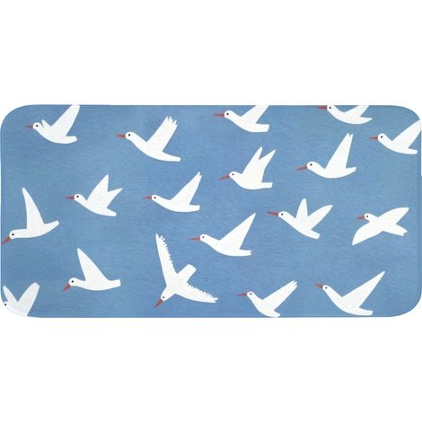 TAPPETINO PER WC Uccelli - Bianco - Motivo 120x60 cm (1/5)