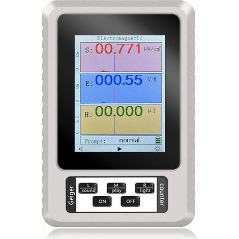 Détecteur de rayonnement électromagnétique numérique haute précision, mesureur de champ EMF portable pour usage industriel, affichage LCD blanc. (1/5)